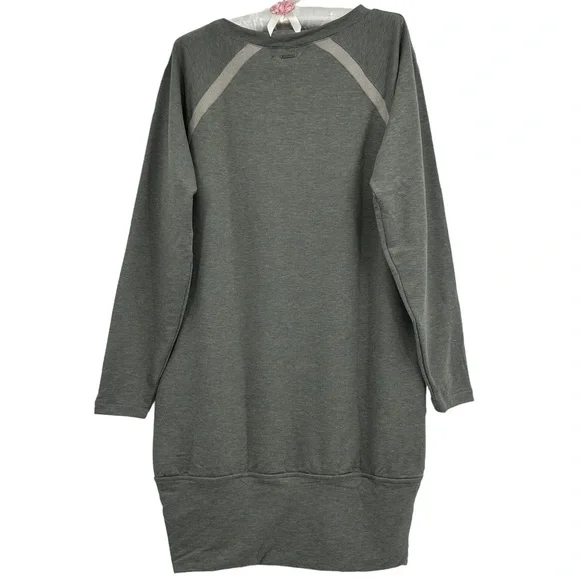 NEW Prana Ashy Gray Rosie Sweatshirt Dress Long Sleeves Banded Hem Size Small - Picture 3 of 6